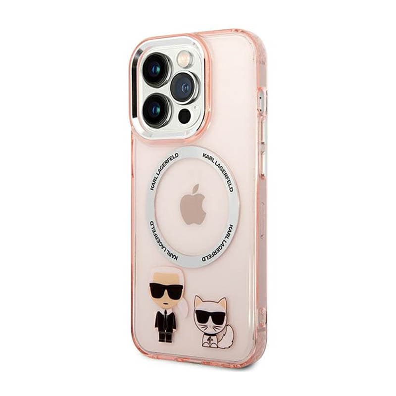 Karl Lagerfeld Karl&Choupette Aluminium MagSafe - Case for iPhone 14 Pro (Pink) 2