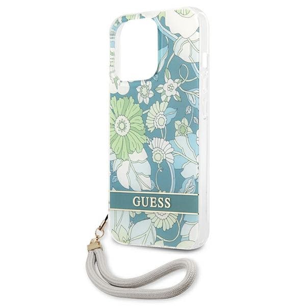 Guess Flower Cord - Cover for iPhone 13 Pro (Green) 5