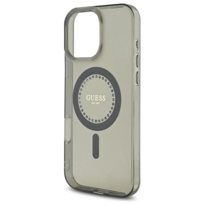 Guess IML Rhinestones MagSafe - Case for iPhone 16 Pro Max (Black) 6