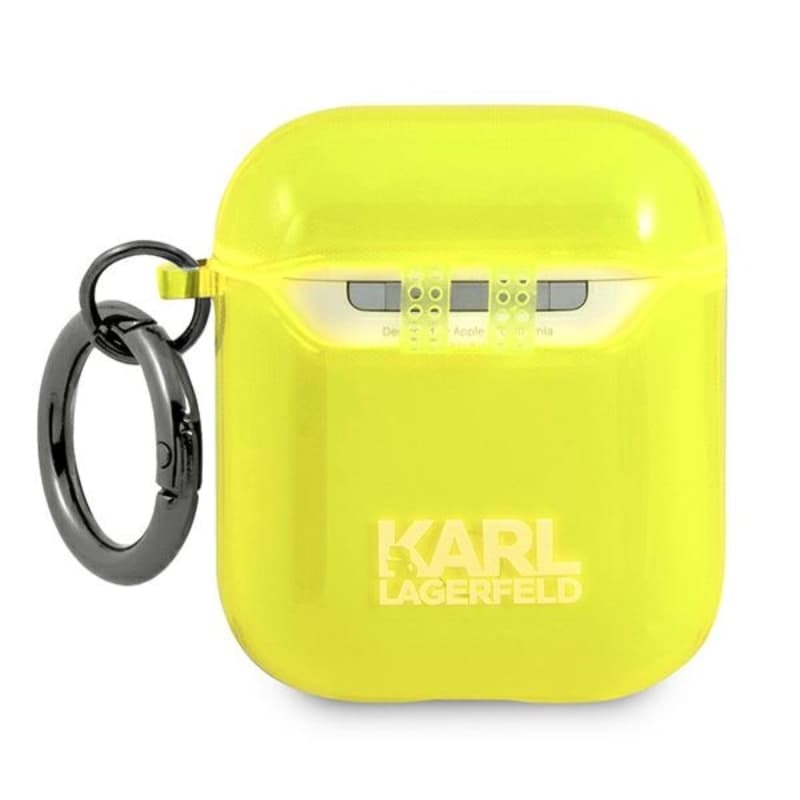Karl Lagerfeld Choupette Head Glitter - Case for Airpods (fluo yellow) 2