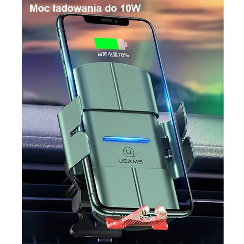 USAMS US-CD133 - Car holder with 10W wireless charging (Black) 2