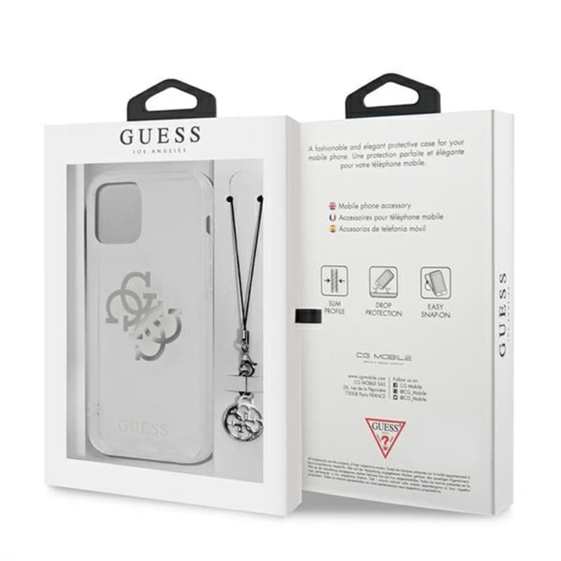 Guess 4G Big Logo Charm - Case for iPhone 12 Pro Max (Silver) 8