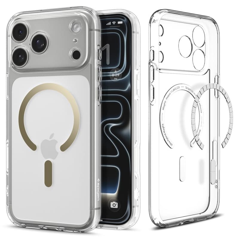 Spigen Ultra Hybrid Mag MagSafe - Case for iPhone 17 Pro Max (Clear/Gold) 1