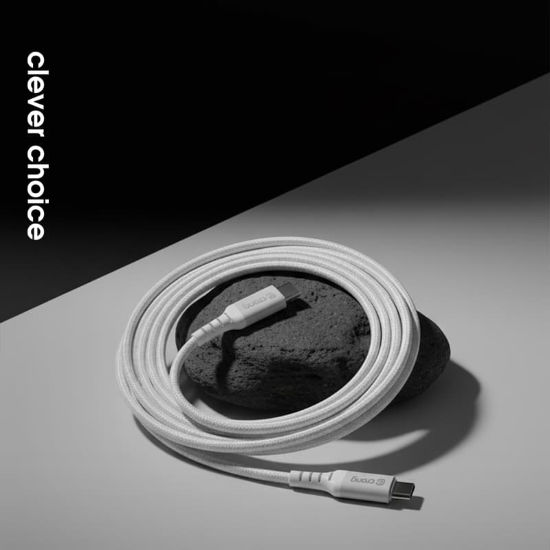Crong Armor Link - 60W PD 3A USB-C to USB-C Cable 150cm (White) 4