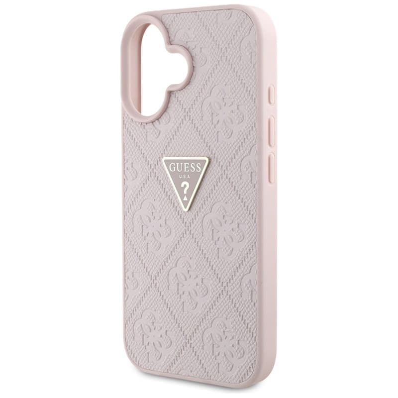 Guess Hot Stamp 4G Pattern Triangle Metal Logo - Case for iPhone 16 (pink) 6