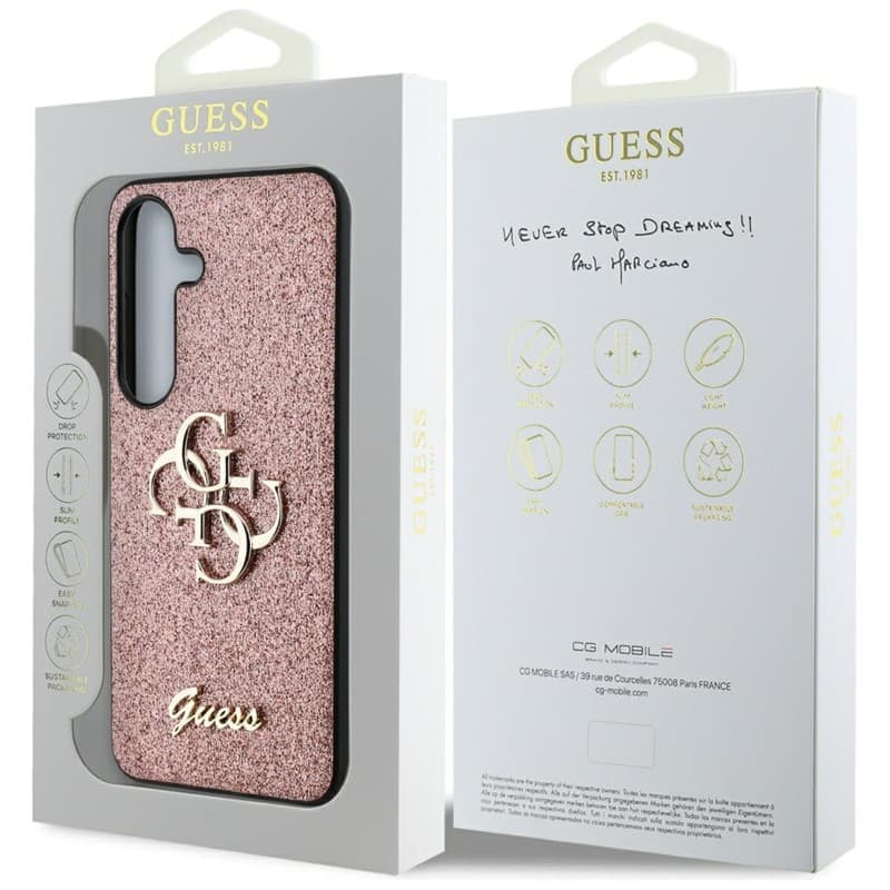 Guess Fixed Glitter Big 4G Metal Logo - Case for Samsung Galaxy S25+ (pink) 8
