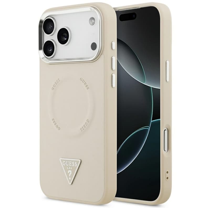 Guess Triangle Logo MagSafe - Case iPhone 17 Pro Max (Beige)