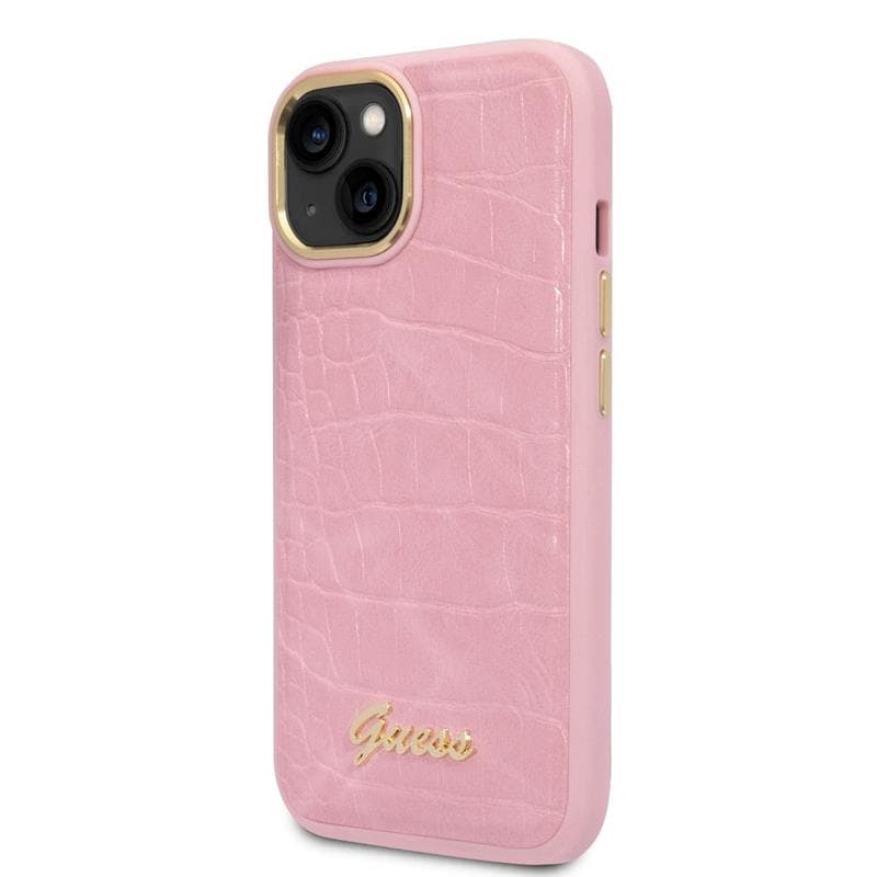 Guess Croco Collection - Case for iPhone 14 Plus (Pink) 1