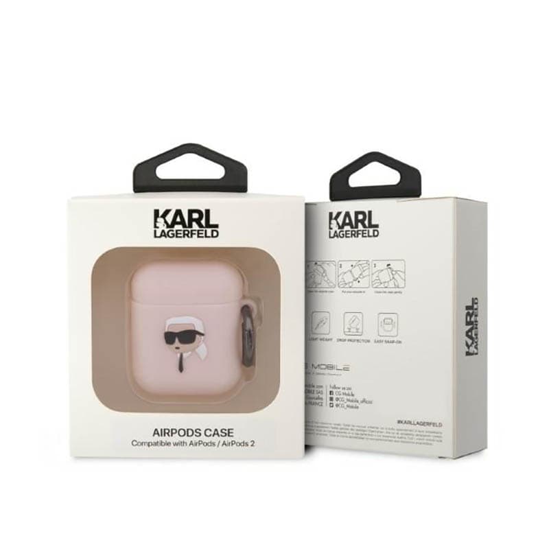 Karl Lagerfeld Silicone NFT Karl Head 3D - AirPods 1/2 gen case (pink) 3