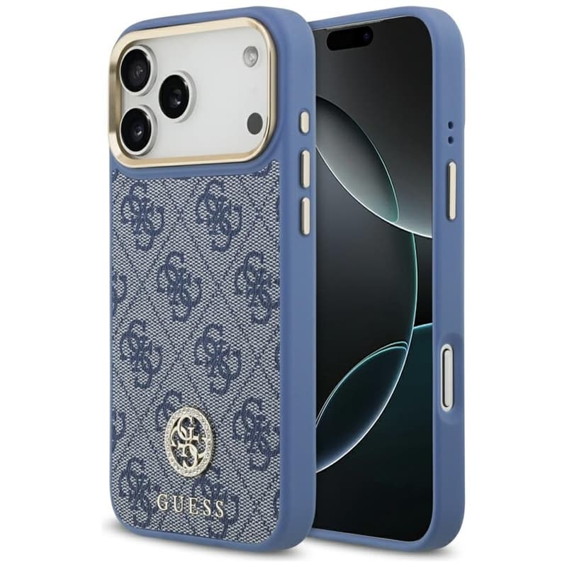 Guess 4G Strass Logo MagSafe - Case iPhone 17 Pro Max (Blue)