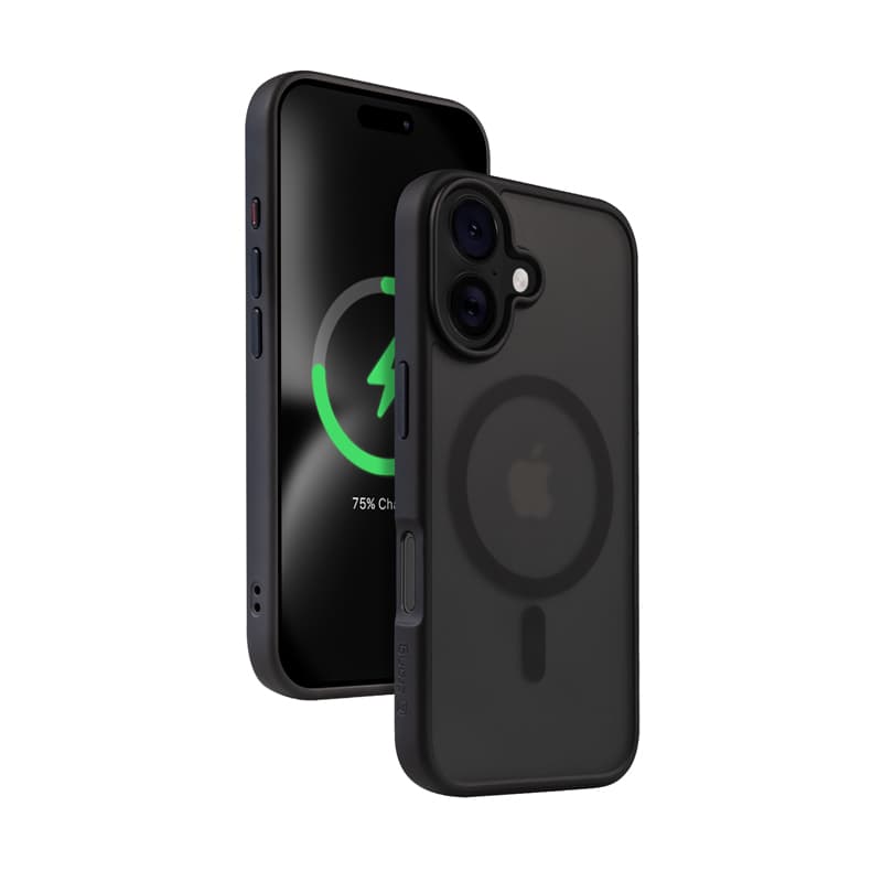 Crong Hybrid Frost MAG Cover - Case with MagSafe for iPhone 16 (Black) 1