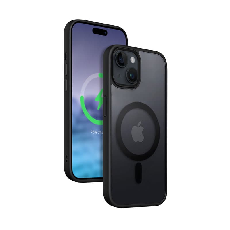 Crong Hybrid Frost MAG Cover - iPhone 15 Plus MagSafe Case (Black) 1
