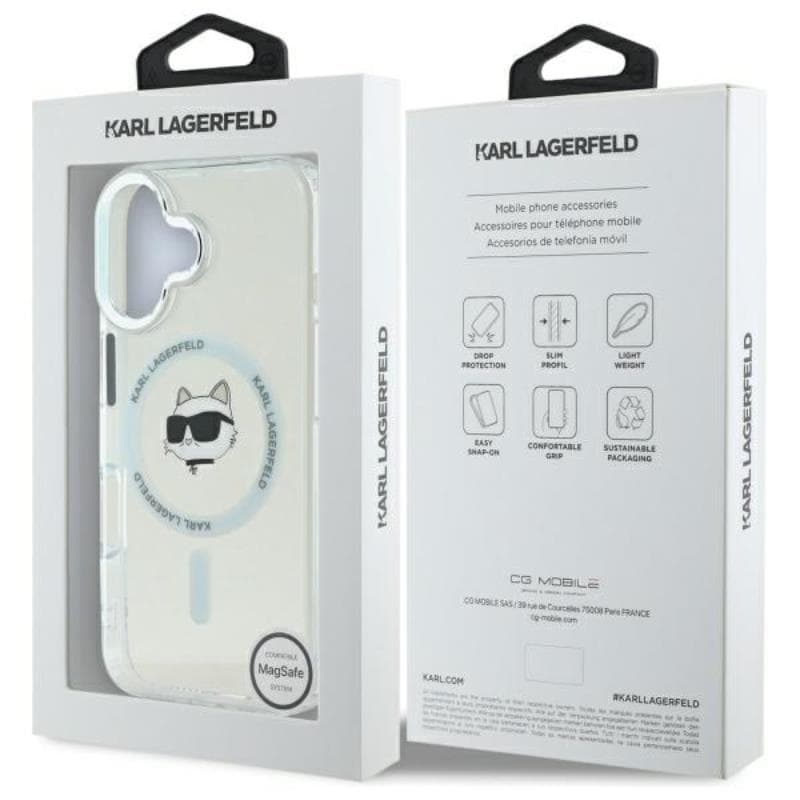Karl Lagerfeld IML Metal Choupette Head MagSafe - Case for iPhone 16 (white) 8