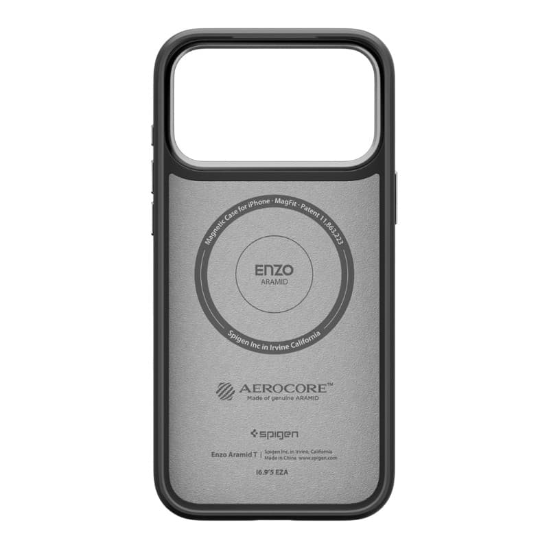 Spigen Enzo Aramid T Mag MagSafe - Case for iPhone 17 Pro Max (Black/Silver) 3