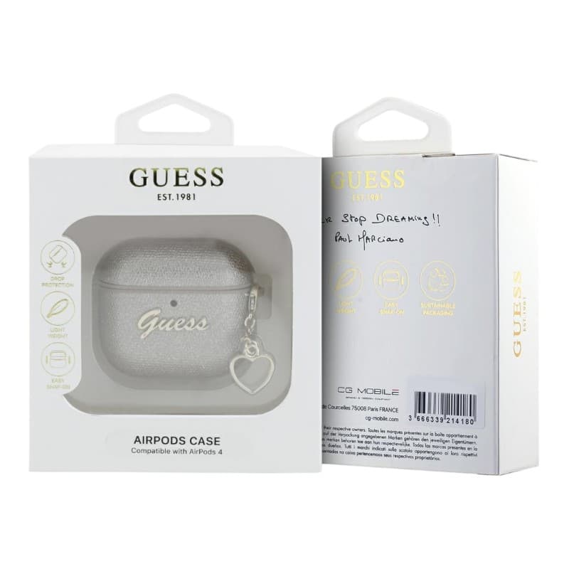Guess Metallic Script Charm - AirPods 4 Case (gold) 3