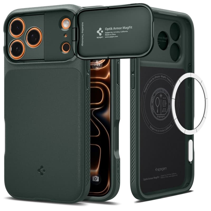 Spigen Optik Armor Mag MagSafe - Case for iPhone 17 Pro Max (Abyss Green) 1
