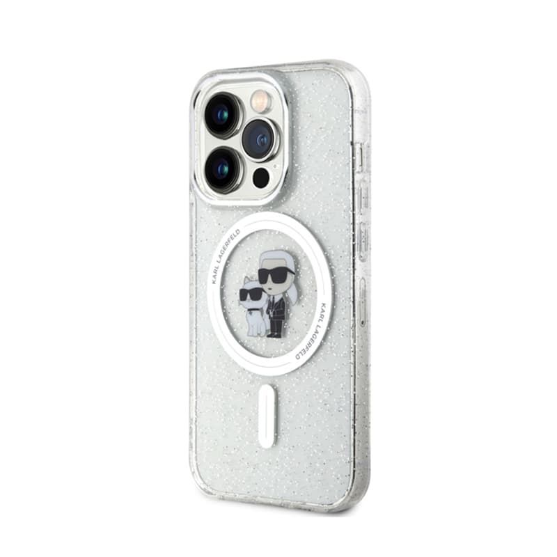 Karl Lagerfeld Karl & Choupette Glitter Magsafe - Case for iPhone 15 Pro (Transparent) 2