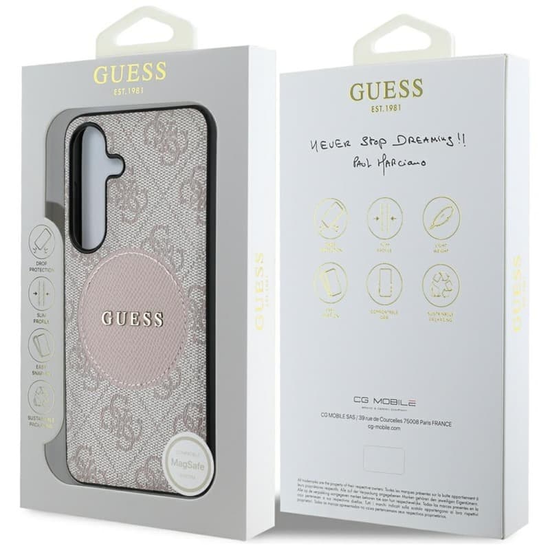 Guess 4G Round Patch Classic Logo MagSafe - Case for Samsung Galaxy S25+ (pink) 8