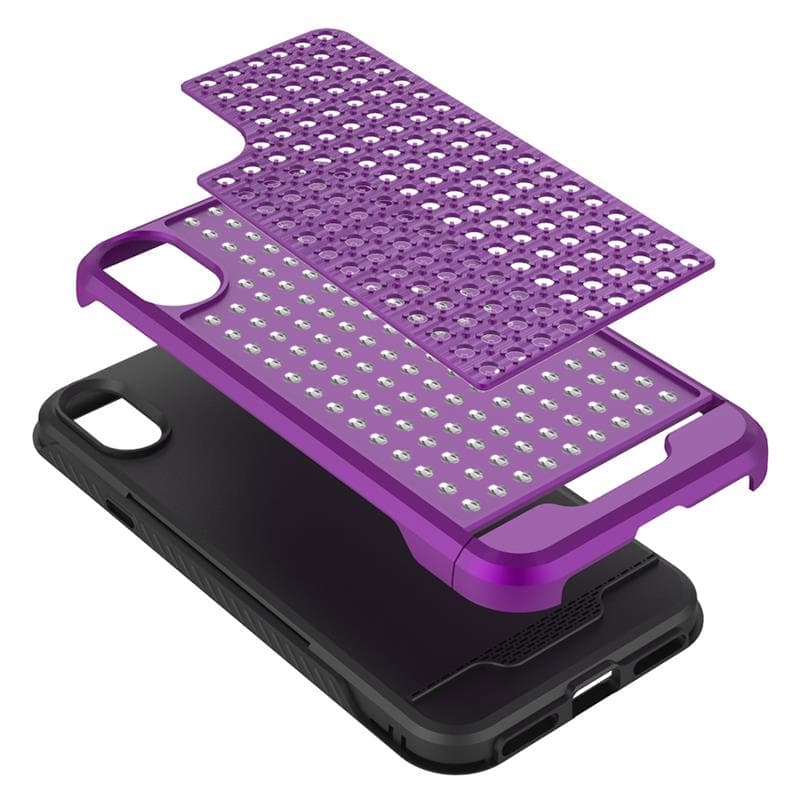 Zizo Star Diamond Hybrid Cover for iPhone X (Purple/Black) 4