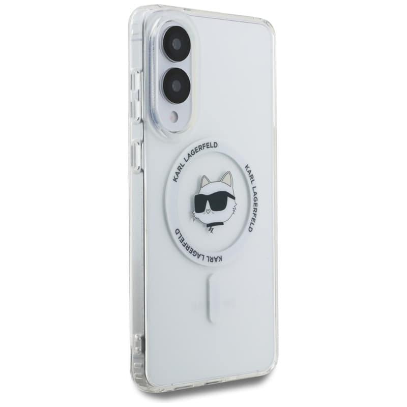 Karl Lagerfeld Button Choupette Head Printed Logo MagSafe - Case for Samsung Galaxy S25 Edge (white) 4