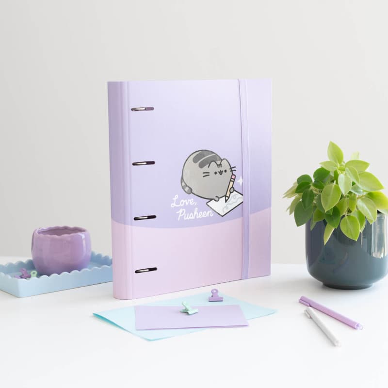 Pusheen - A4 binder from the Moments collection (4 rings, elastic band) 4