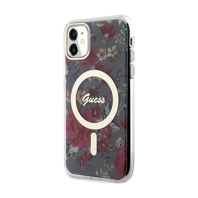 Guess Flower MagSafe - Case for iPhone 11 (Green) 2