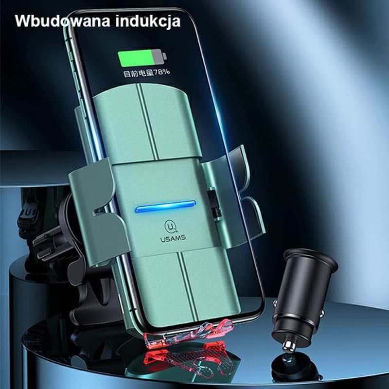 USAMS US-CD133 - Car holder with 10W wireless charging (Black) 5
