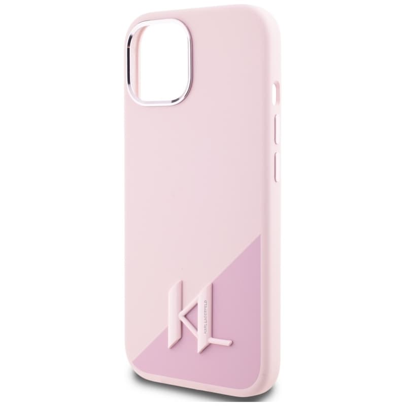 Karl Lagerfeld Silicone Shadow Metal Initial MagSafe - Case for iPhone 15 (pink) 6