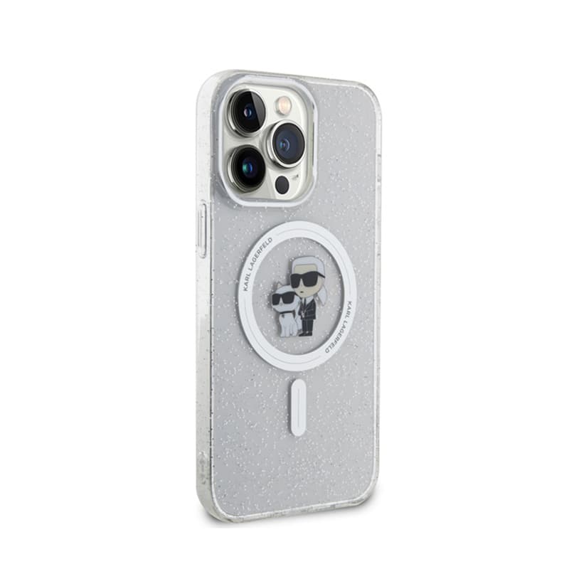 Karl Lagerfeld Karl & Choupette Glitter Magsafe - Case for iPhone 15 Pro Max (Transparent) 4