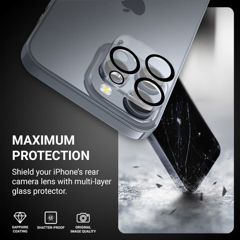 Crong Lens Shield - Camera and lens glass for iPhone 16 Pro / iPhone 16 Pro Max / iPhone 15 Pro / iPhone 15 Pro Max 4