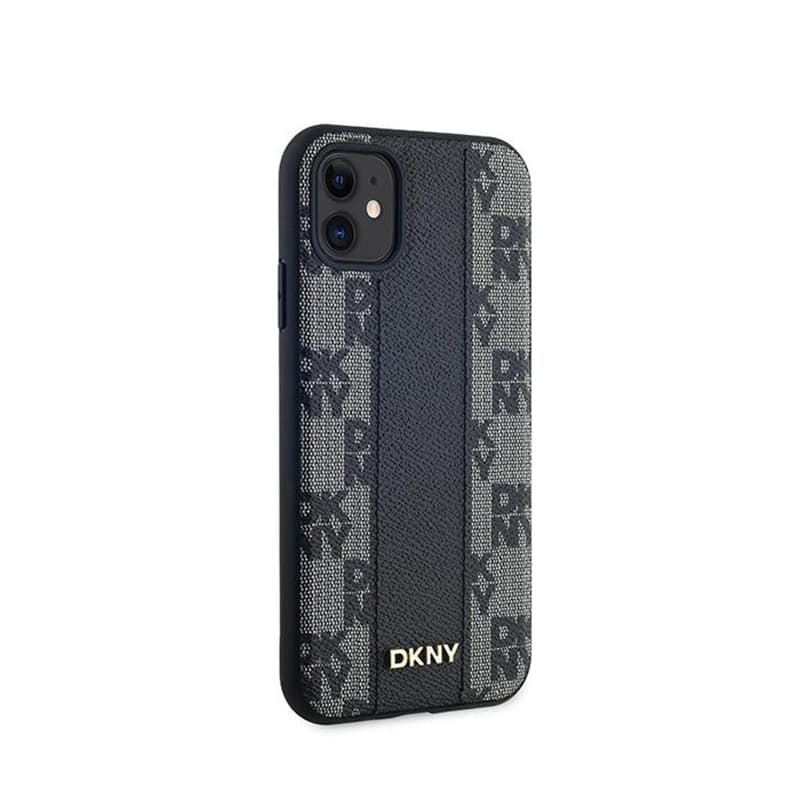 DKNY Leather Checkered Mono Pattern MagSafe - Case for iPhone 11 (Black) 4