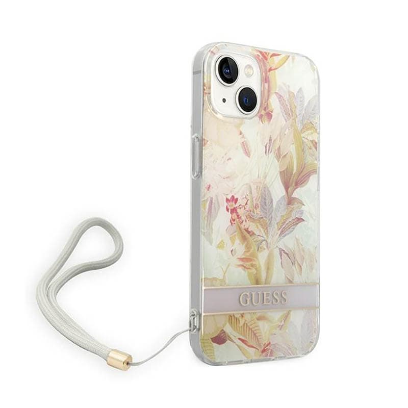 Guess Flower Cord - Case for iPhone 14 Plus (Purple) 3