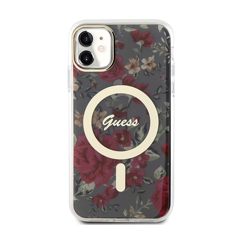 Guess Flower MagSafe - Case for iPhone 11 (Green) 3
