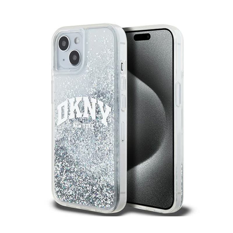 DKNY Liquid Glitter Big Logo - Case for iPhone 15 / 14 / 13 (white) 1