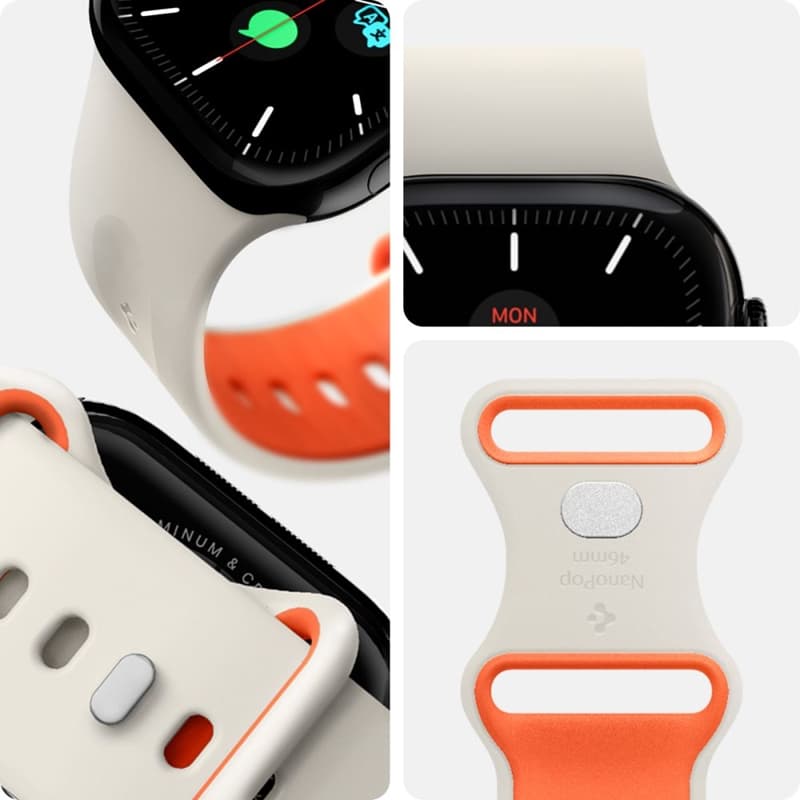 Spigen Nano Pop - Strap for Apple Watch 44/45/46/49 mm (Orange Beige) 8