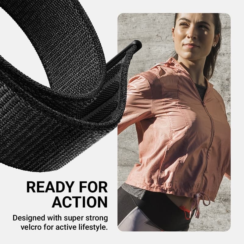 Crong Nylon - Sport Band for Apple Watch 44/45/46/49 mm (Silver Gray) 4