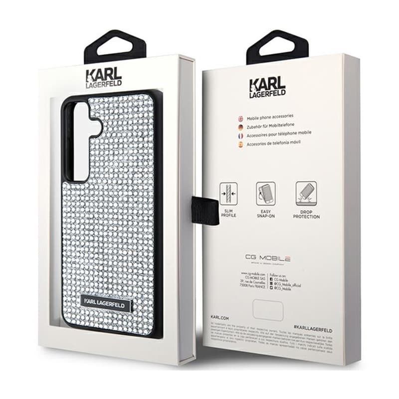 Karl Lagerfeld Rhinestone Metal Logo - Samsung Galaxy S24 Case (Silver) 8