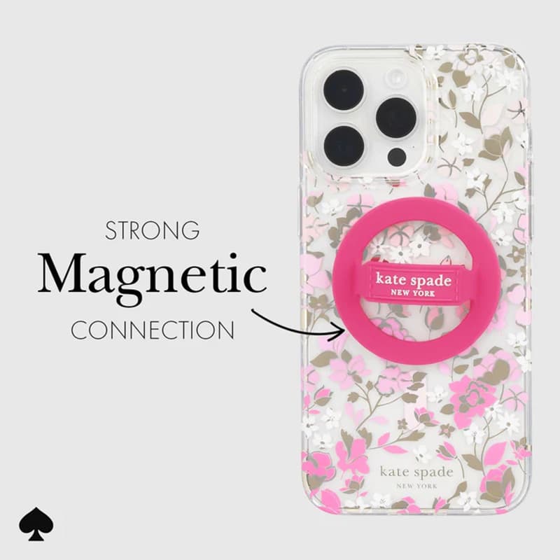Kate Spade New York Magnetic Loop Grip - MagSafe finger holder (Pom Pom Pink) 3