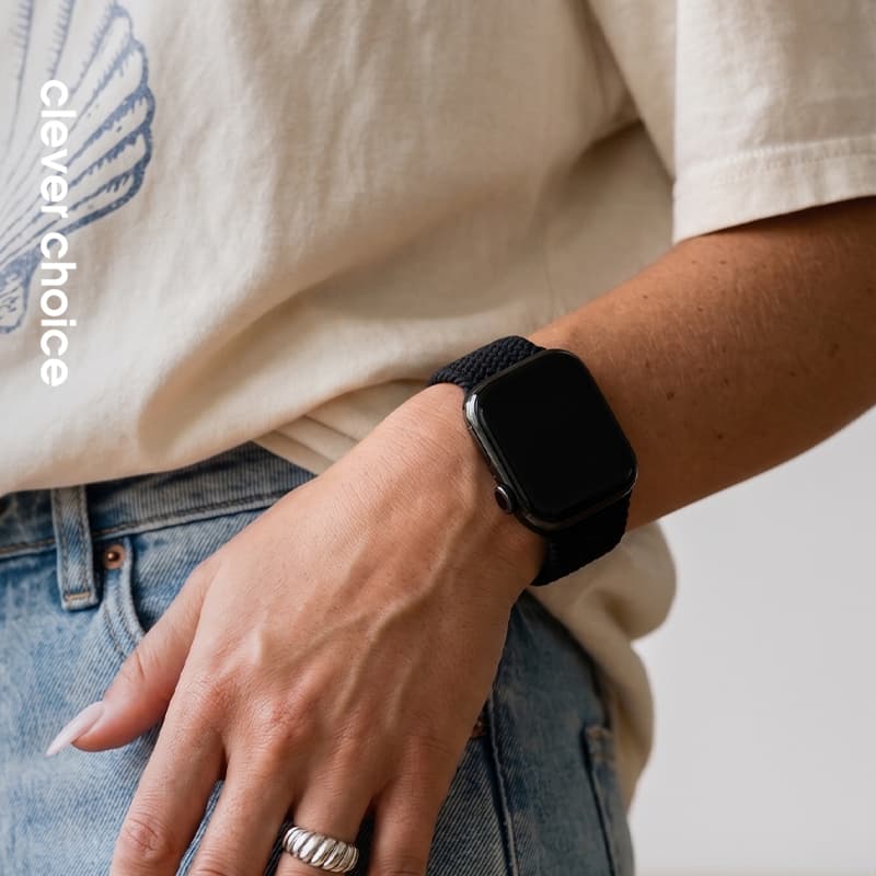 Crong Wave Band - Braided strap for Apple Watch 38/40/41/42 mm (black) 3