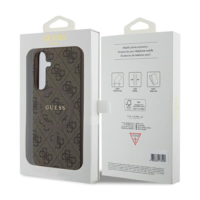Guess 4G Collection Leather Metal Logo MagSafe - Case Samsung Galaxy S24+ (Brown) 8