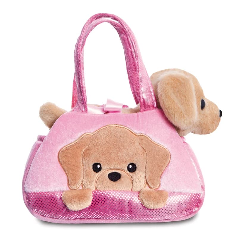 Fancy Pals – PeekaBoo Labrador Plush Toy in a Pink Bag 20 cm Eco-Friendly 2