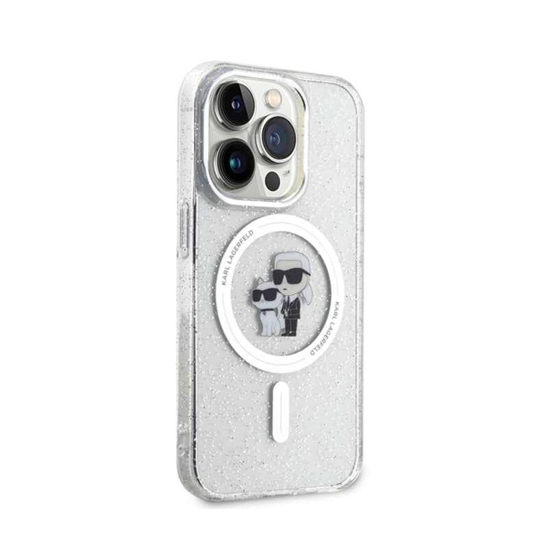 Karl Lagerfeld Karl & Choupette Glitter Magsafe - Case for iPhone 15 Pro (Transparent) 4
