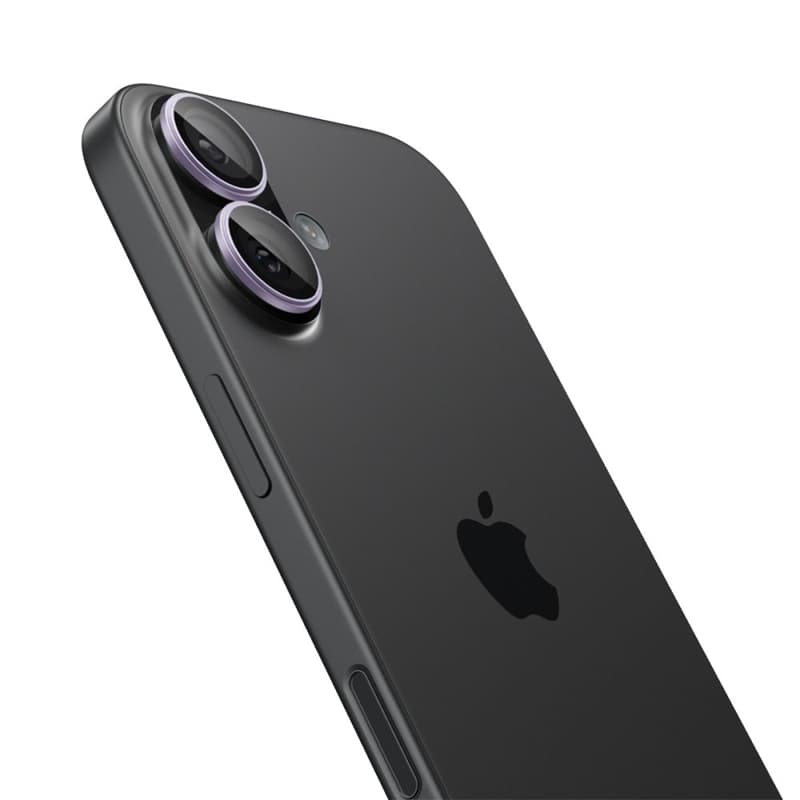 Spigen Optik Pro GLAS.TR EZ Fit Camera Protector 2-Pack - Glass Lens Protector for iPhone 16 / 16 Plus / 17 (2 pcs) (Purple) 3