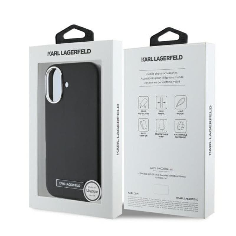 Karl Lagerfeld FW Metal Plate MagSafe - Case for iPhone 16 (black) 5