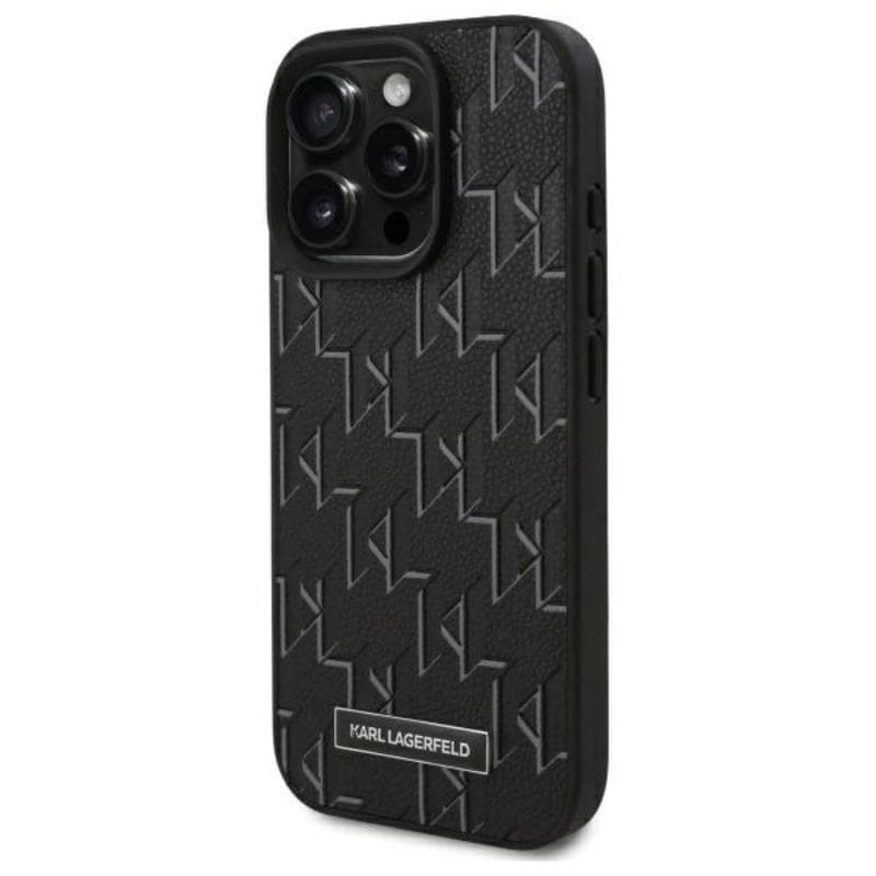 Karl Lagerfeld Leather Monogram Metal Logo MagSafe - Case for iPhone 16 Pro (black) 2