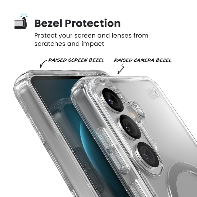 Speck Presidio Perfect-Clear Magnet - Samsung Galaxy S26+ MagSafe Case (Clear/Clear/Silver) 5