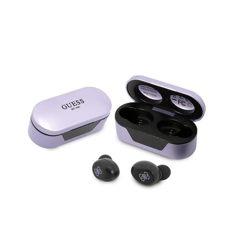 Guess True Wireless Earphones BT5.0 5H - TWS earphones + charging case (purple) 1