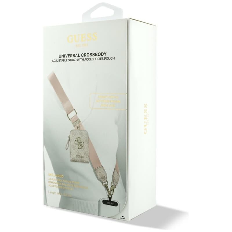Guess 4G Metal Logo Universal Crossbody Phone Strap Small Purse - Lanyard/Shoulder Strap with Phone Wallet (Pink) 6