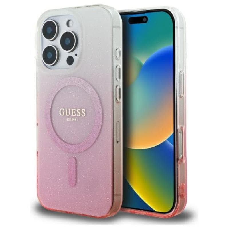 Guess IML Glitter Gradient MagSafe - Case for iPhone 16 Pro (Pink) 1