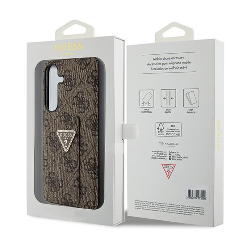 Guess Grip Stand 4G Triangle Strass Logo - Case Samsung Galaxy S24 (Brown) 8